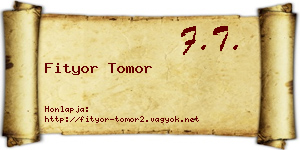 Fityor Tomor névjegykártya